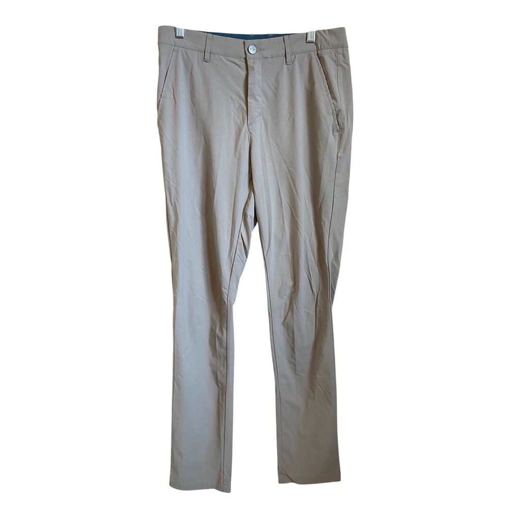 Macade Golf Mens Slim Fit Trousers Light Gray Performance Pants 32x32 Regular